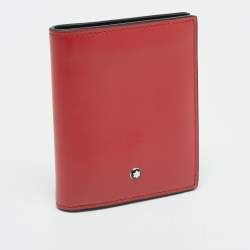 مملوكة مسبقًا Montblanc Meisterstuck Red Leather 6CC Compact Wallet