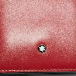 مملوكة مسبقًا Montblanc Meisterstuck Red Leather 6CC Compact Wallet