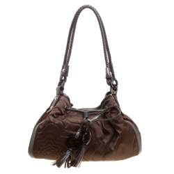 Montblanc Khaki Nylon Starisma Dalila Drawstring Hobo