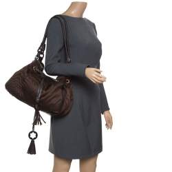 Montblanc Khaki Nylon Starisma Dalila Drawstring Hobo