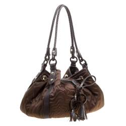 Montblanc Khaki Nylon Starisma Dalila Drawstring Hobo