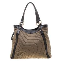 Montblanc Brown Starisma Canvas and Leather Pamina Tote