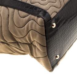 Montblanc Brown Starisma Canvas and Leather Pamina Tote