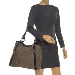 Montblanc Brown Starisma Canvas and Leather Pamina Tote