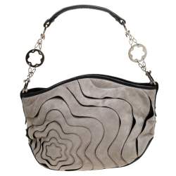 Pre Owned Montblanc Grey/Black Suede and Leather Limited Edition Starisma Alcina Hobo