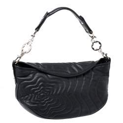 Pre Owned Montblanc Black Leather Starisma Alcina Hobo