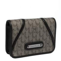 Pre Owned Montblanc Brown Signature Coated Canvas Business Card Holder