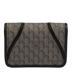 Pre Owned Montblanc Brown Signature Coated Canvas Business Card Holder