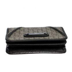 Pre Owned Montblanc Brown Signature Coated Canvas Business Card Holder