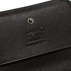 Pre Owned Montblanc Brown Signature Coated Canvas Business Card Holder