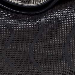 Pre Owned Montblanc Black Laser Cut Leather Starisma Alcina Hobo