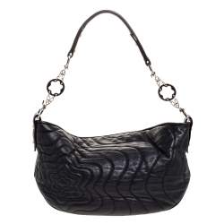 Pre Owned Montblanc Black Leather Starisma Alcina Hobo