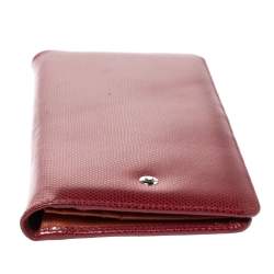 Montblanc Red Textured Leather Westside Bifold Long Wallet