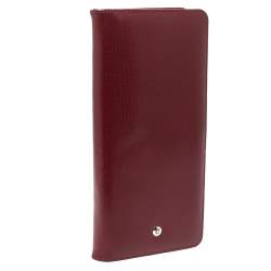 Montblanc Red Textured Leather Westside Bifold Long Wallet