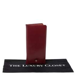 Montblanc Red Textured Leather Westside Bifold Long Wallet
