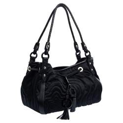 Montblanc Black Nylon and Leather Starisma Dalila Drawstring Hobo