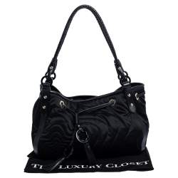 Montblanc Black Nylon and Leather Starisma Dalila Drawstring Hobo