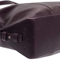 Pre Owned Montblanc Purple Leather Top Zip Tote