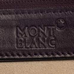 Pre Owned Montblanc Purple Leather Top Zip Tote
