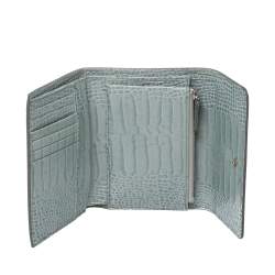 Montblanc Blue Croc Embossed Leather Trifold Wallet
