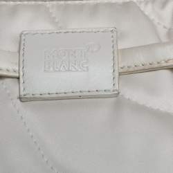 Pre Owned Montblanc Off White Nylon and Leather Starisma Dalila Drawstring Hobo