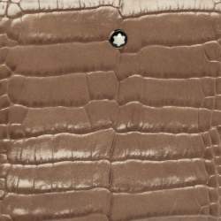 Montblanc Beige Croc Embossed Leather Boheme Zip Around Wallet