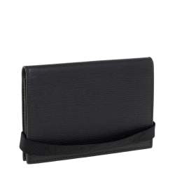 مملوكة مسبقًا حامل بطاقات مون بلان بيزنس جلد أسود