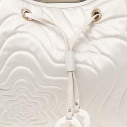 Montblanc Off White Nylon and Leather Starisma Dalila Drawstring Hobo
