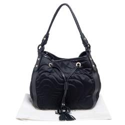 Montblanc Black Nylon and Leather Starisma Dalila Drawstring Hobo