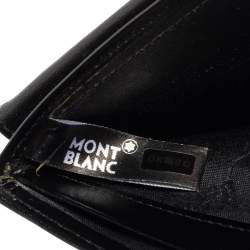 Pre Owned محفظة مون بلان ميستيرستوك جلد أسود ثنائية الطية