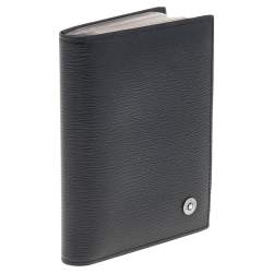 Pre Owned Montblanc Black Leather Card Case Holder Organizer 