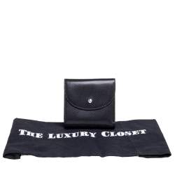 Montblanc Black Textured Leather Double Flap Compact Wallet