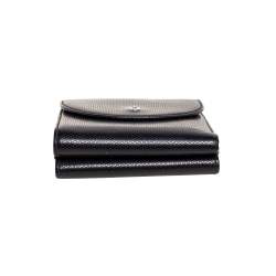 Montblanc Black Textured Leather Double Flap Compact Wallet