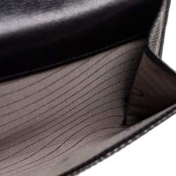 Montblanc Black Textured Leather Double Flap Compact Wallet