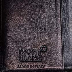 Montblanc Black Textured Leather Double Flap Compact Wallet