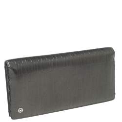 Montblanc Gun Metal Leather Westside Black Mystery Continental Wallet 