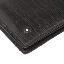 Montblanc Gun Metal Leather Westside Black Mystery Continental Wallet 