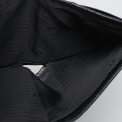 Pre Owned Montblanc Black Croc Embossed Leather Trifold Wallet