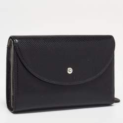 Pre Owned Montblanc Black Textured Leather La Vie De Boheme 5CC Wallet