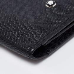 Pre Owned Montblanc Black Leather Meisterstuck Gusset Business Card Holder