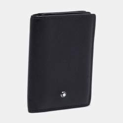 Pre Owned Montblanc Black Leather Meisterstuck Gusset Business Card Holder