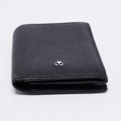 Pre Owned Montblanc Black Leather Meisterstuck Gusset Business Card Holder
