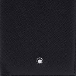 Pre Owned Montblanc Black Leather Meisterstuck Gusset Business Card Holder