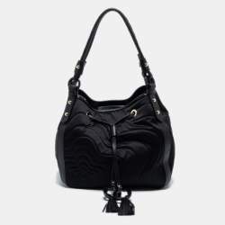 Montblanc Black Nylon and Leather Starisma Dalila Drawstring Bag