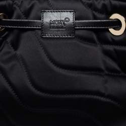 Montblanc Black Nylon and Leather Starisma Dalila Drawstring Bag