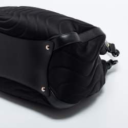 Montblanc Black Nylon and Leather Starisma Dalila Drawstring Bag