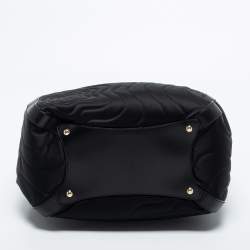 Montblanc Black Nylon and Leather Starisma Dalila Drawstring Bag