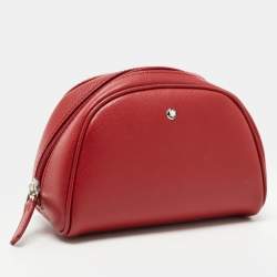 Montblanc Red Leather Zip Pouch