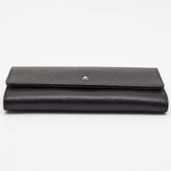Montblanc Black Leather Meisterstuck Flap Continental Wallet