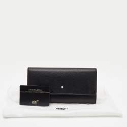 Montblanc Black Leather Meisterstuck Flap Continental Wallet